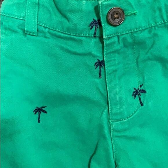 Hanna-Andersson Boys Green Palm Tree Shorts Size 100/US4 - Picture 2 of 4